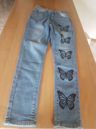 Pantalon jeans bleu taille S 85% coton
