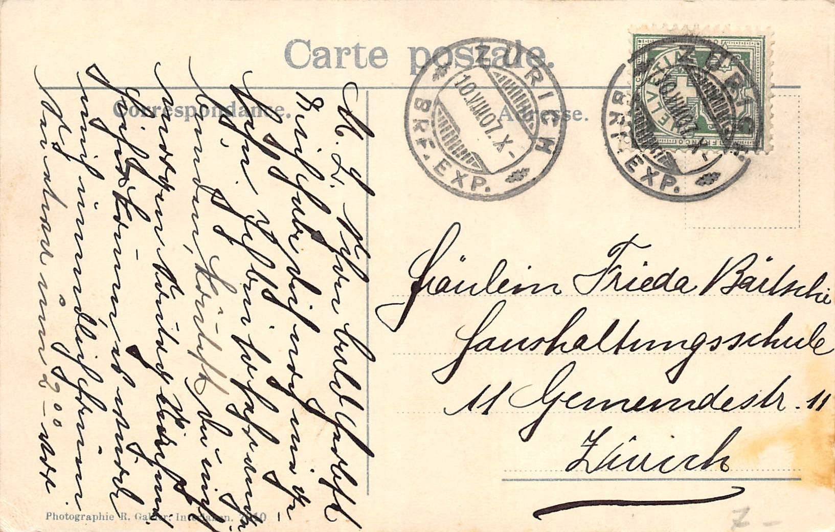 Cartoline postali: Interlaken – Usato da Ottikon b.Kemptth. venduto da Neptun1974 1