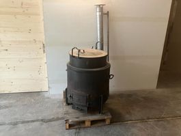 Profi. Feldküche/Kochkessel mit Holzfeuerung u. Kamin