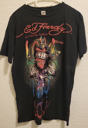 Ed Hardy T-Shirt, Schwarz, Grösse L - Top Zustand!
