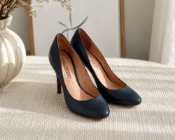 Buffalo London High Heels Grösse 40 dunkelblau Leder