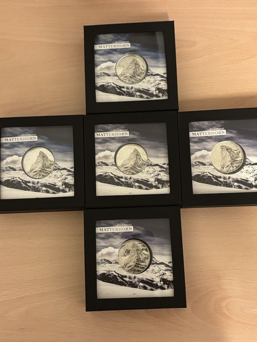 Tutti le monete: 5  x 5 Fr. Matterhorn 2025 – Nuovo e nell'imballaggio originale da Sissach venduto da Numis-Max
