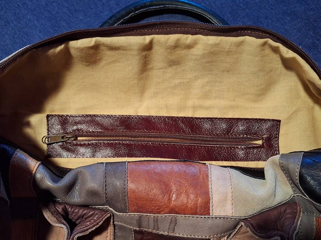Borse: Leder-Patchwork-Reisetasche 80er Jahre  – Usato da Flerden venduto da Brockengespenst 2