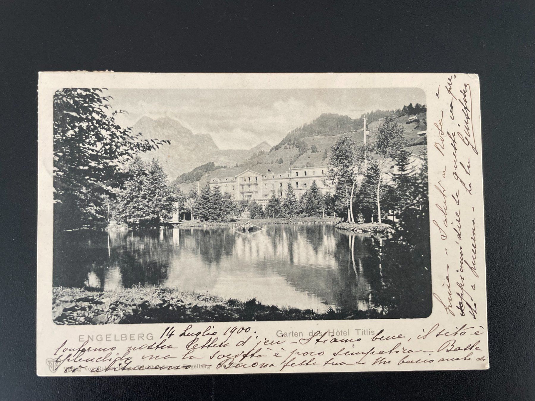 Cartoline postali: AK OW Engelberg, Garten des Hotel Titlis – Usato da Thal venduto da Danny82