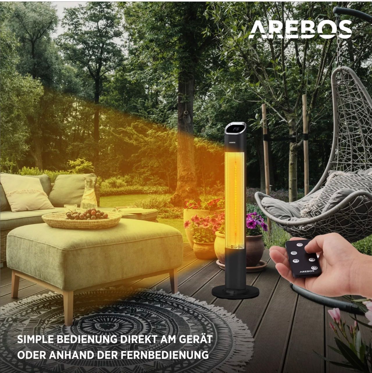 Radiatori: + AREBOS 2000 W Stand Heizstrahler | Infrarot | 24 Std.Timer – Nuovo e nell'imballaggio originale da Amriswil venduto da JaJa-Express 7