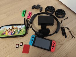 Nintendo Switch Mega-Bundle | 4 Joy-Cons | Ring Fit | Smash