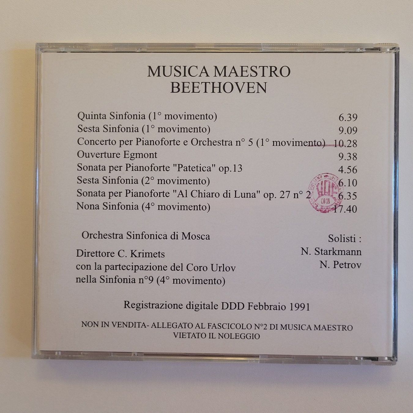CDs: Musica Maestro Beethoven  F7 – Gebraucht aus Sessa von fraenklishop 1