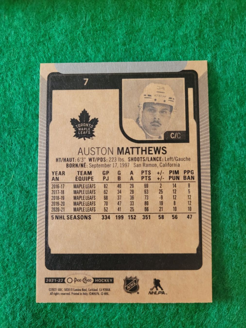 NHL Carte collezionabili: Auston Matthews - OPC 21/22 - NHL Toronto Maple Leafs – Nuovo (secondo la descrizione) da Bauma venduto da Yotanke 2
