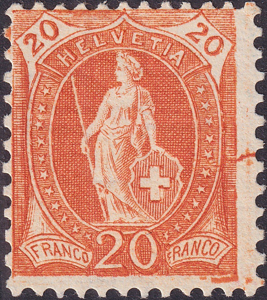Tous les timbres: 1905, Stehende: 86A.2.05 postfrisch + Farbspritzer im Rand – D'occasion à Sursee par Luzernerraute