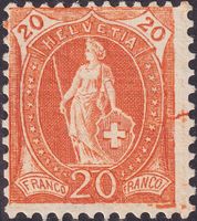 1905, Stehende: 86A.2.05 postfrisch + Farbspritzer im Rand