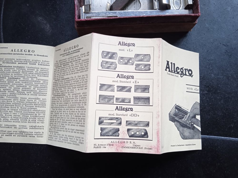 Rasierklingen Schleifapparat, Allegro Model L 2