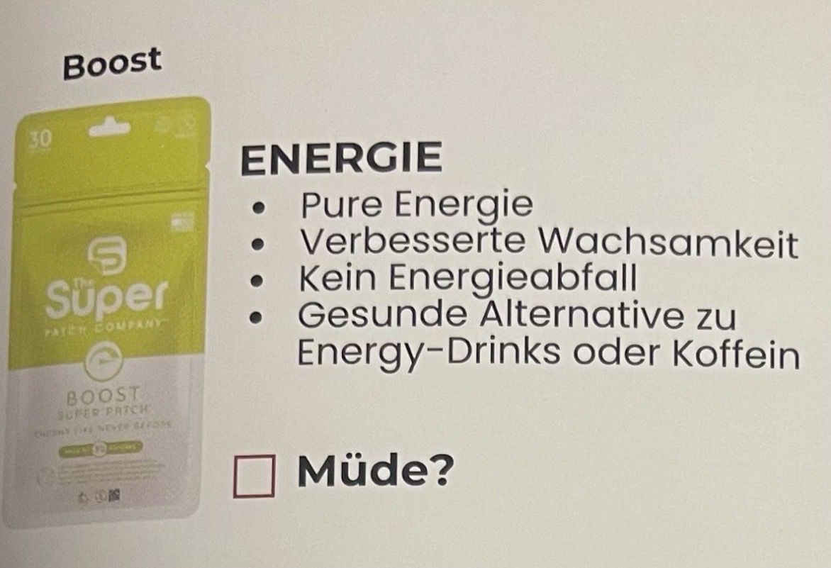 Aliments & Spécialités: Super Patch Boost Energie 30 Patches neu – Neuf avec emballage d'origine à Ueberstorf par s__e_l__i_n__a 3