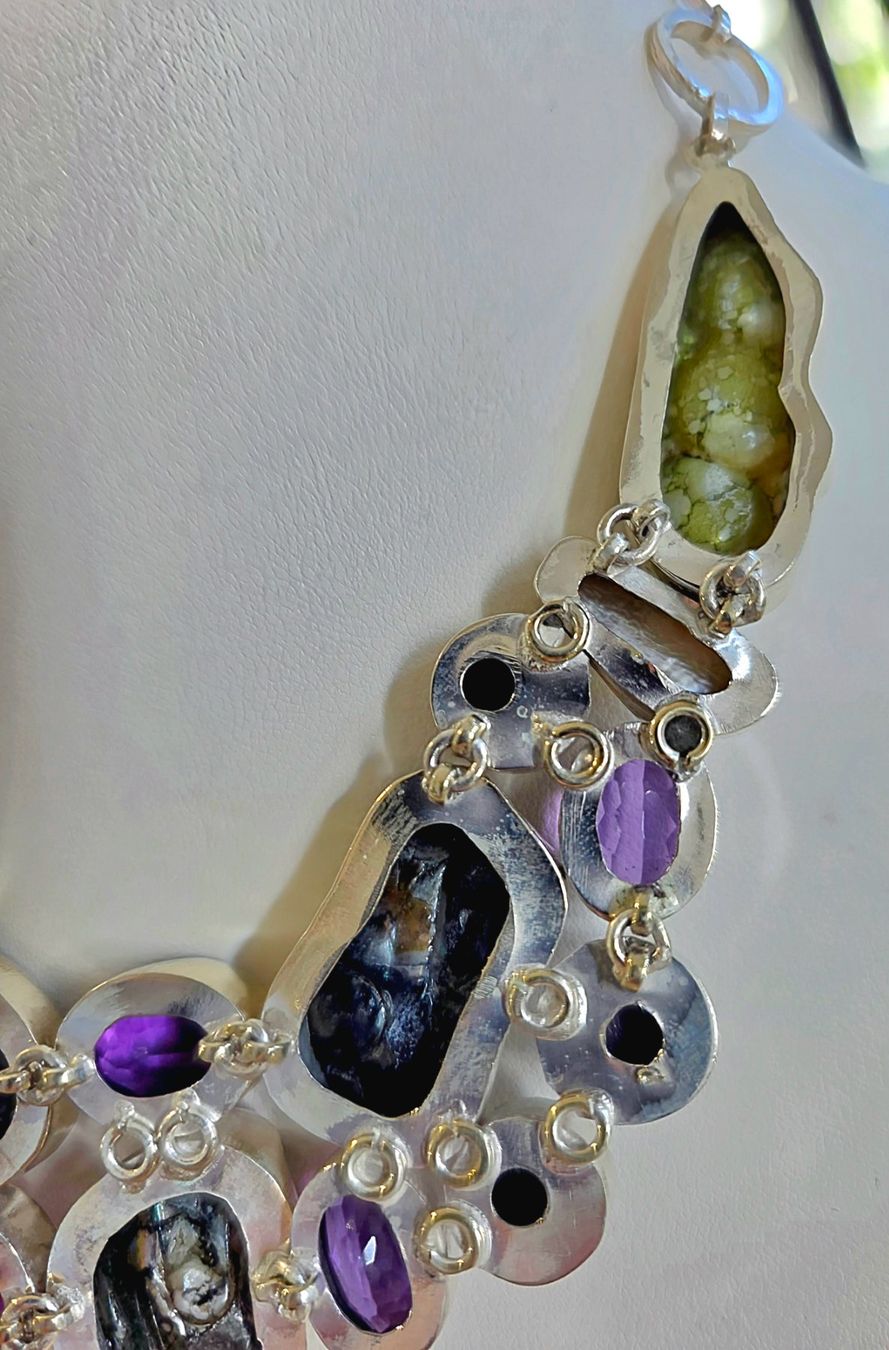 Catenine: Silber Collier Barockperlen und Edelsteine – Nuovo (secondo la descrizione) da Zürich venduto da Bieter04 7
