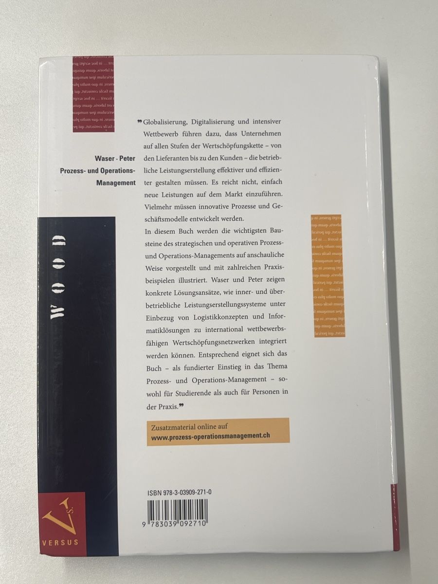 Bücher: Prozess- und Operations-Management – Neu (gemäss Beschreibung) aus Luzern von sr.luzern 1