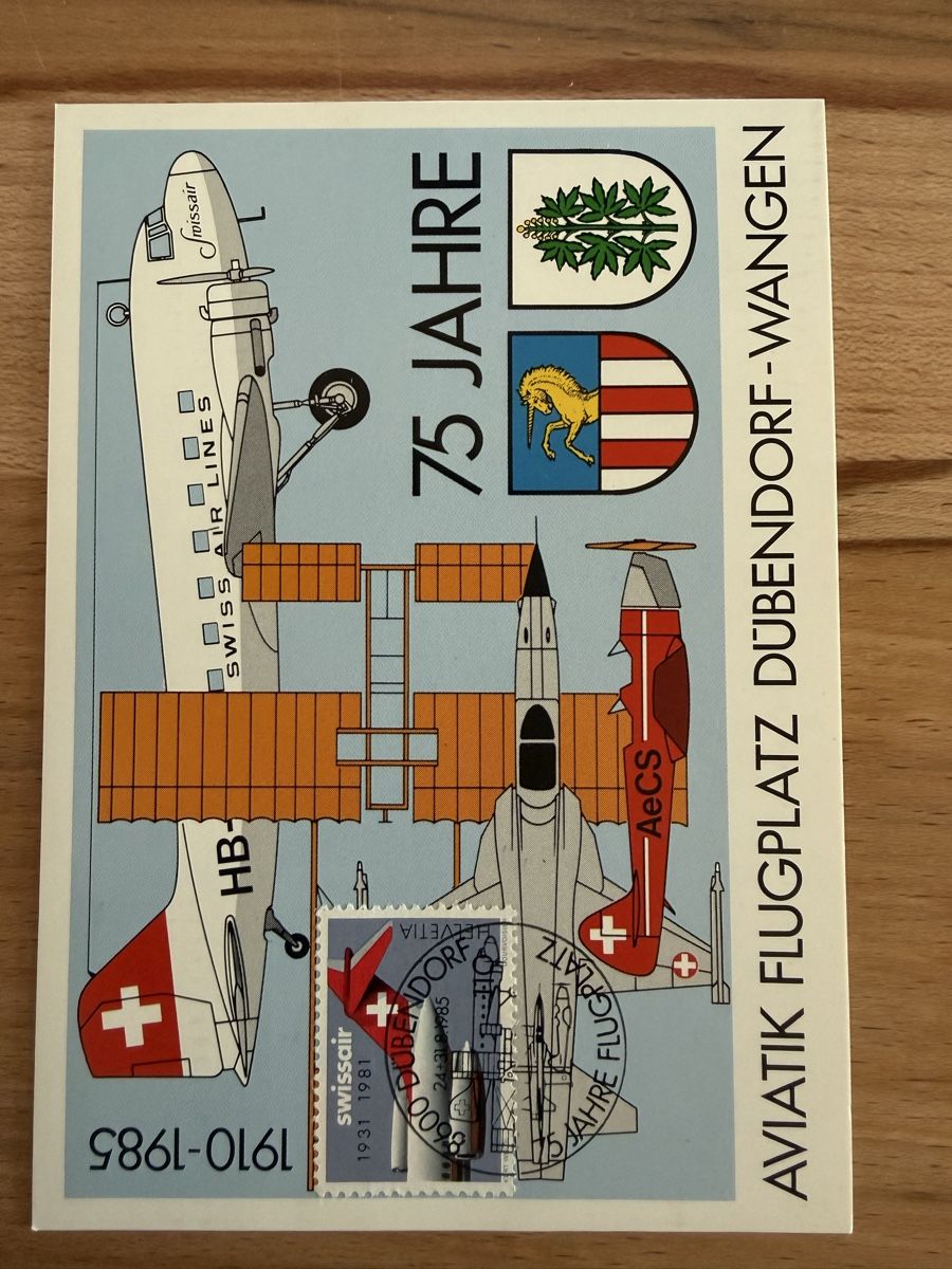 Tutti i francobolli: Maximumkarte Flugplatz Dübendorf – Usato da Grenchen venduto da Bastet007 6