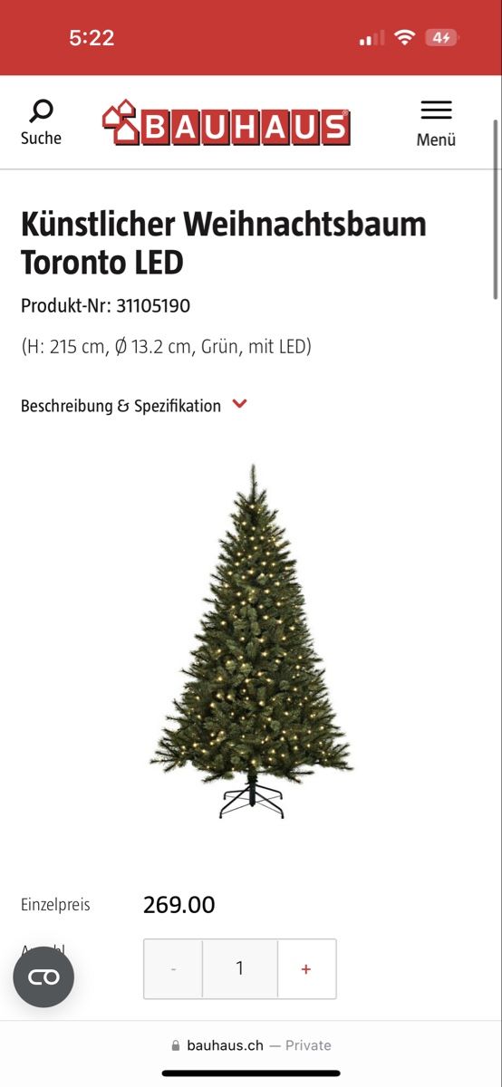 Toutes les décorations: Christmas Tree 215cm with LED lights – D'occasion à Uitikon Waldegg par sdman 2