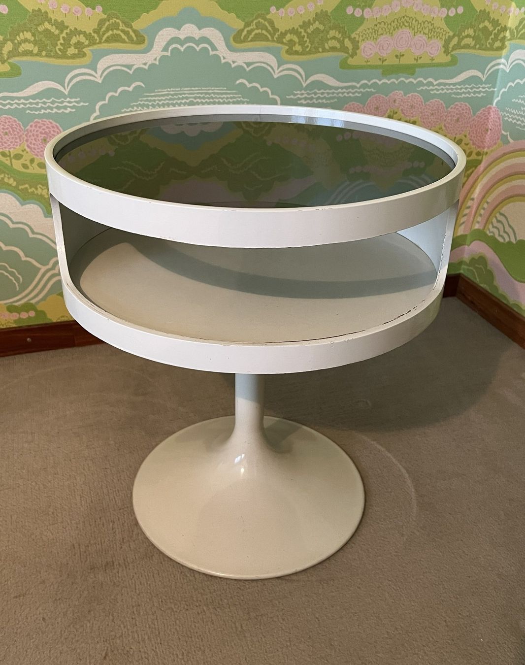 Comodini: Vintage Lampentisch Opal "Luna" 6627 – Usato da Grenchen venduto da Saabian