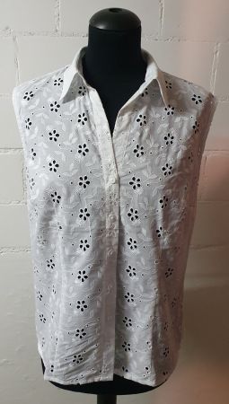 Neu: "Wallmann" / edle Bluse weiss Gr. 42 / ÄRMELLOS