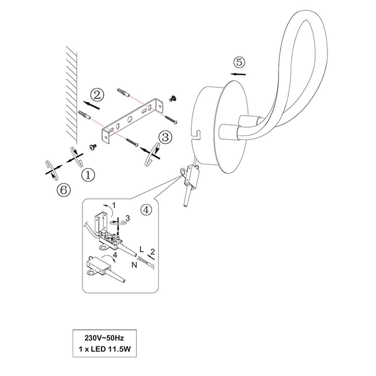 Lampade: LED Wandleuchte, Dimmbar, 26 cm Höhe – Nuovo (secondo la descrizione) da Kreuzlingen venduto da Smart-Light 3