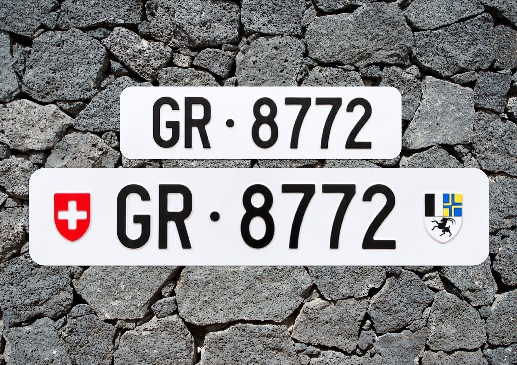 Insegne: GR Autonummer/Kontrollschild – Usato da Chur venduto da autonummer-gr.ch 1