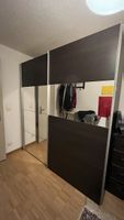 Schwebetürenschrank dunkelbraun mit  Spiegel 200cm