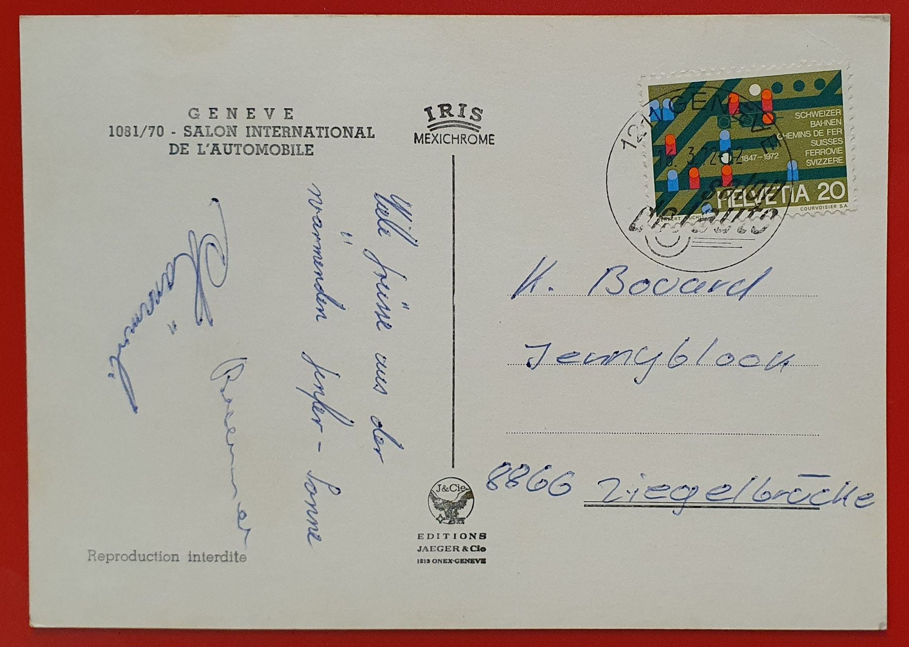 Cartoline postali: Automobilsalon Genéve 1972 – Usato da Kreuzlingen venduto da Rschweiz1 1