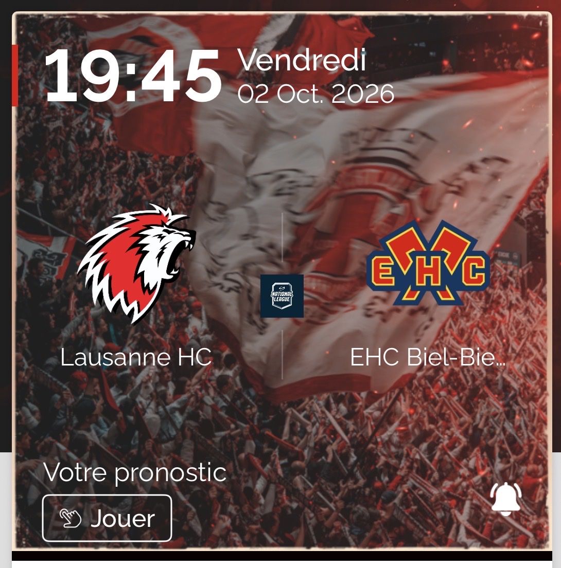 Biglietti: Ticket LHC-Bienne ce soir 19h45 – Usato da La Conversion venduto da jef_5ghl