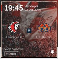 Ticket LHC-Bienne ce soir 19h45