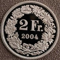 2 Franken  2004 pp / aus Münzsatz  / in einer Münzkapsel