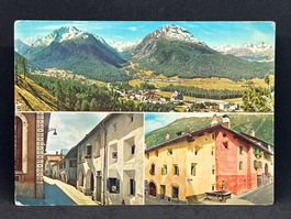Pontresina mit Piz Palü, Roseggletscher und Julierkette...