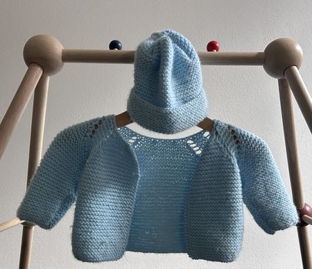 Newborn Hand Knitted Baby Blue Set Size 0-3 Months