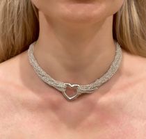 Magnifique Collier Tiffany &Co Cœur argent  925
