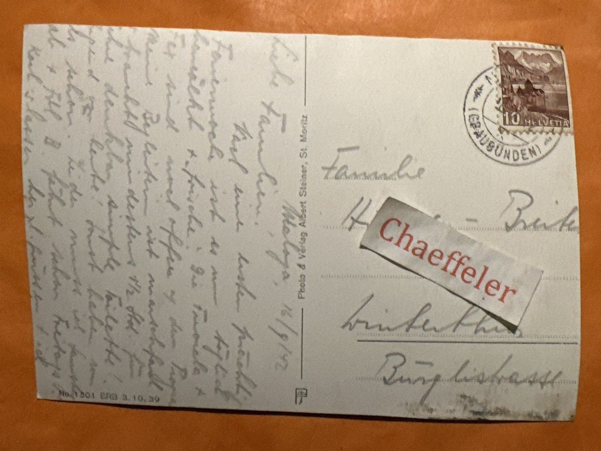 Cartoline postali: 1942 5665  Maloja Engadin – Usato da Zürich venduto da Chaeffeler 1