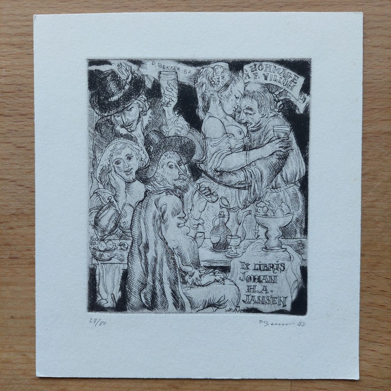 Dipinti: Exlibris David Bekker - Original Radierung signiert – Usato da Obfelden venduto da Exlibris-Art
