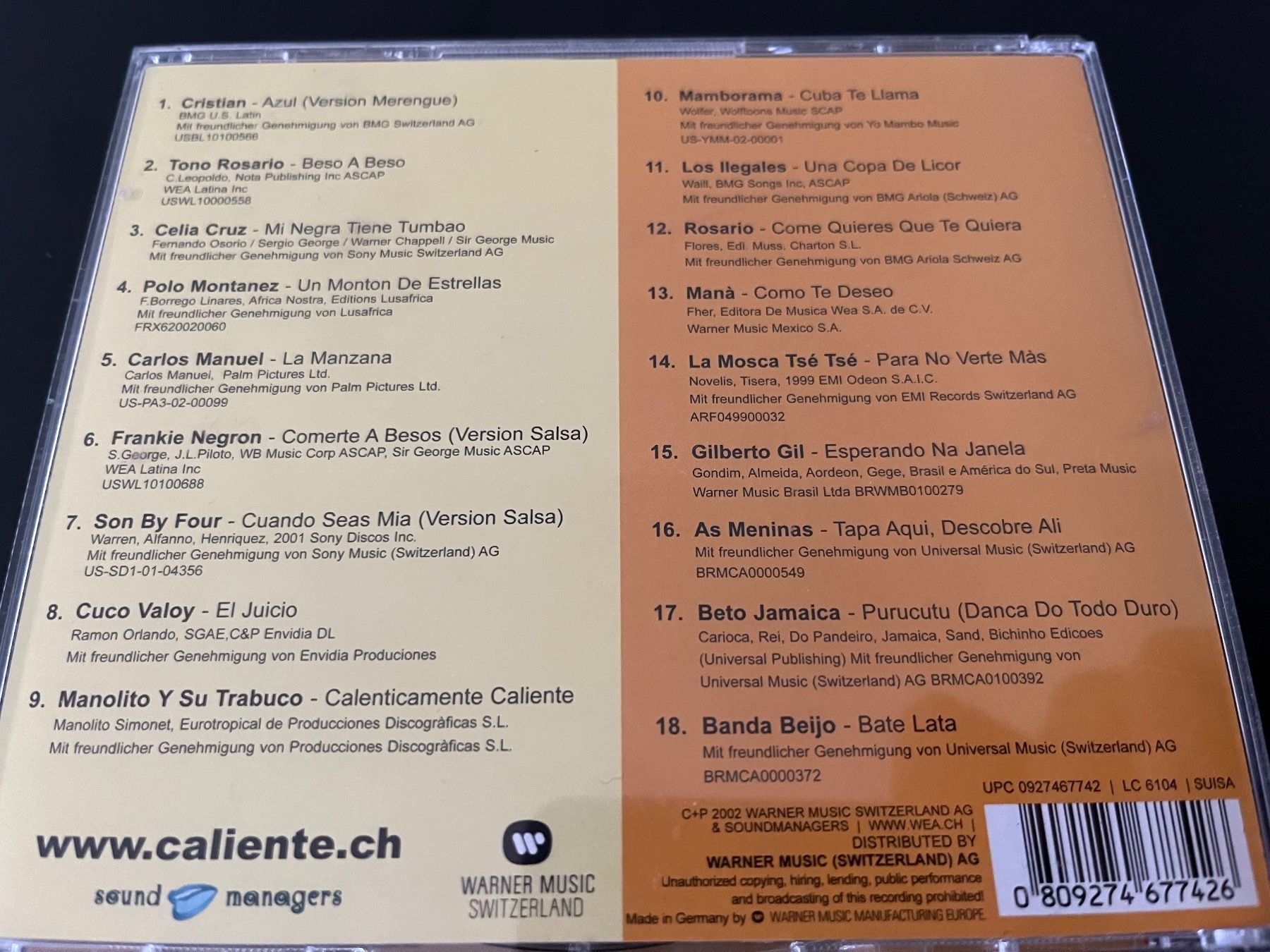 CD: Caliente! 2002 2CD – Usato da Schübelbach venduto da Klabauterli 1