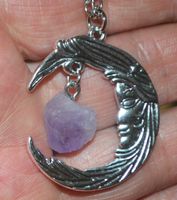 Halskette 33F – Mond mit Amethyst