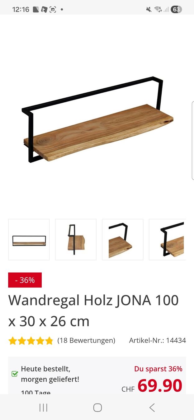 Scaffali: Wandregal Holz – Usato da Eschenbach SG venduto da SanFranciscoCalifornia 3
