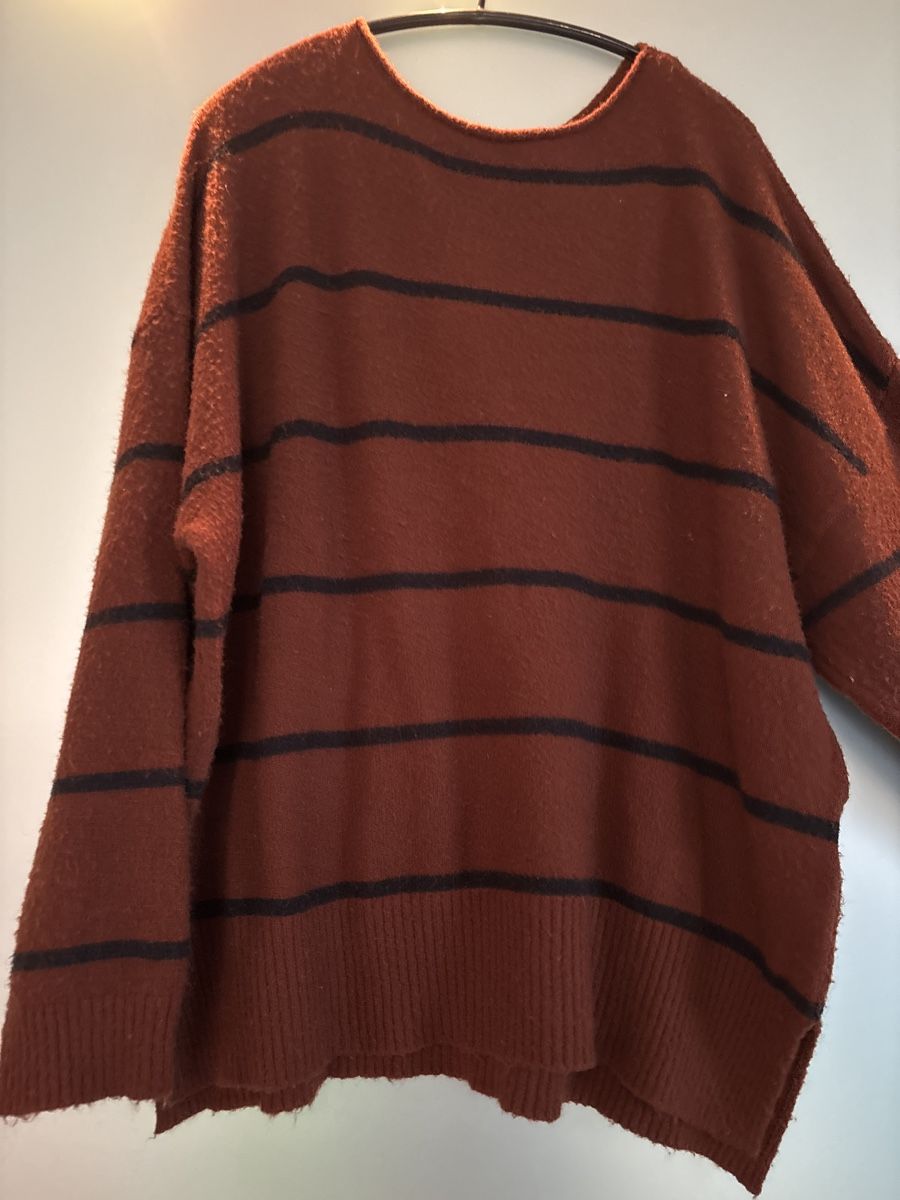 Maglioni & Felpe: C&A Oversize-Pullover, Gr. L, braun gestreift 🍂 – Usato da Hendschiken venduto da Uraniali
