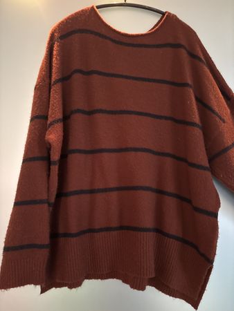 C&A Oversize-Pullover, Gr. L, braun gestreift 🍂