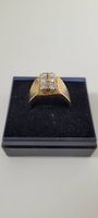 Ring in Gelb- und Weissgold mit 6 Brillanten Grösse 59