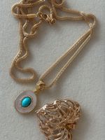 Luxus Elegante Kette 70 cm mit 2 Anhänger. Farbe Gold