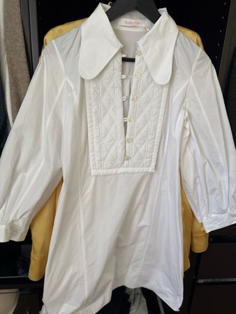 Bluse See by Chloe weiss gesteppter Einsatz guter Zustand