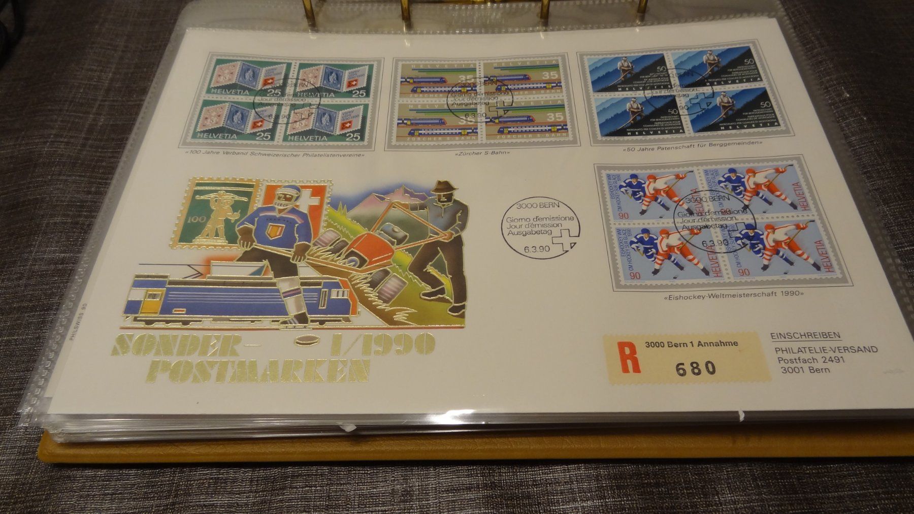 Tutti i francobolli: FDC 1990 Luxusbrief Sonderpostmarken 1/1990 – Usato da Olten venduto da pechsisa1