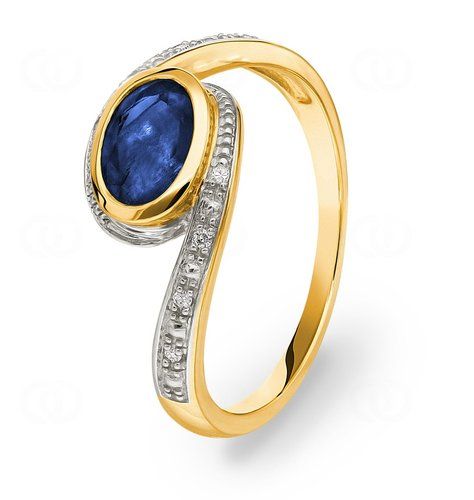 Anelli: Saphirring 18 K Gelbgold mit Diamanten – Nuovo (secondo la descrizione) da Selkingen venduto da Mazurit