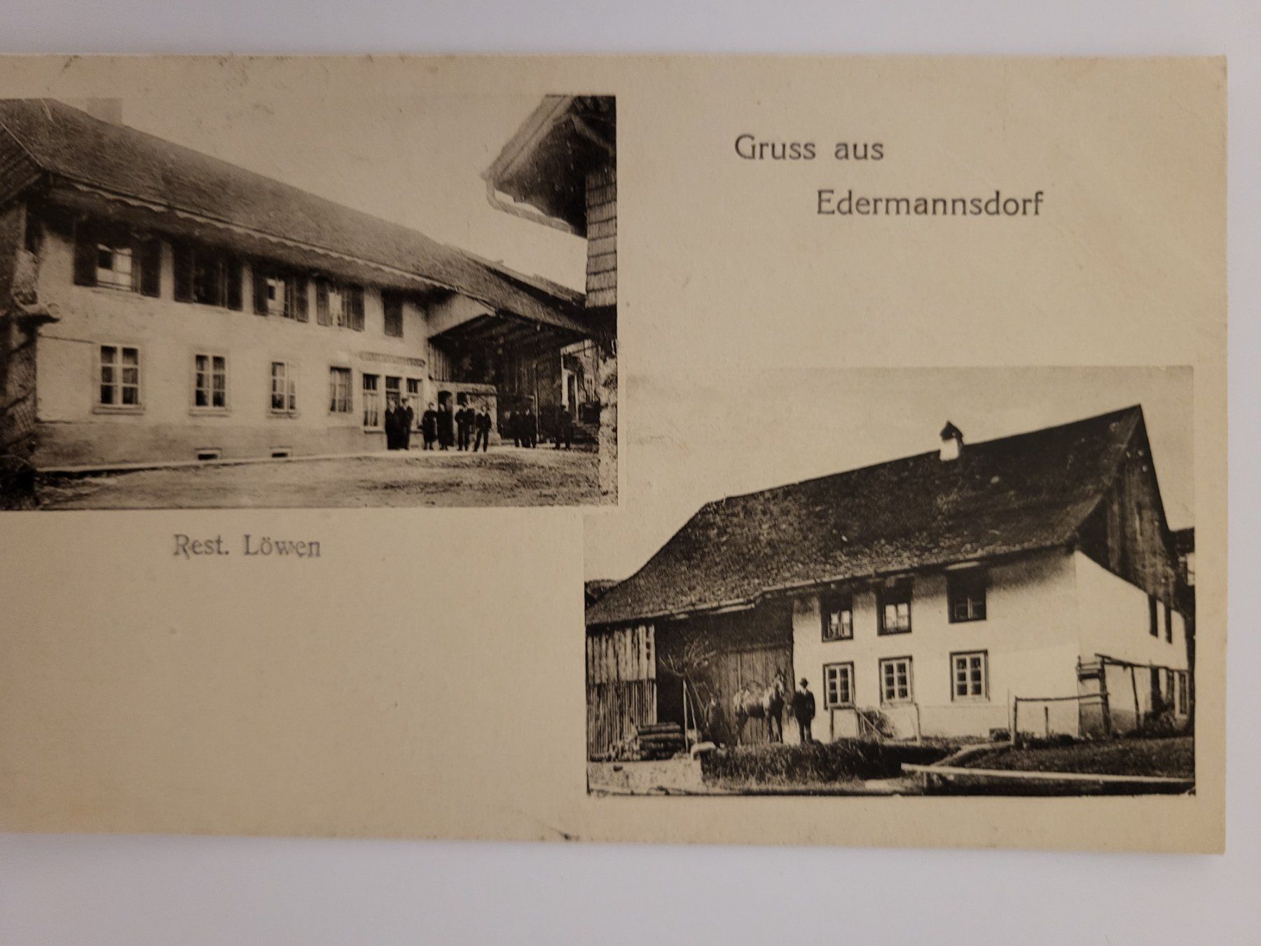 Ansichtskarten: Ansichtskarte Gruss aus Edermannsdorf Restaurant Löwen R3 – Gebraucht aus nunningen von mic_88k2