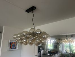 Hanging lamp bubble glass amber 80cm width 35cm height