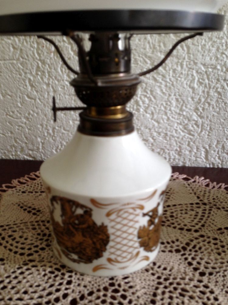 Lampen: Petrollampe mit goldenen  Motiven – Gebraucht aus Eschenbach von Alicekunst 7