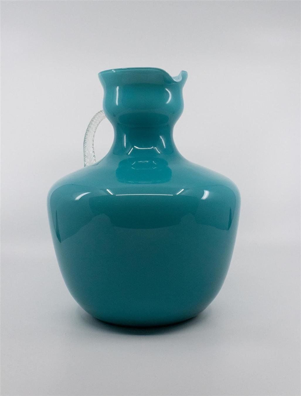 Caraffe: Blauer bauchiger Glaskrug – Usato da Zürich venduto da ZuercherBrockenhaus 4