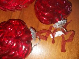 NEU crackle festliche glasherzen