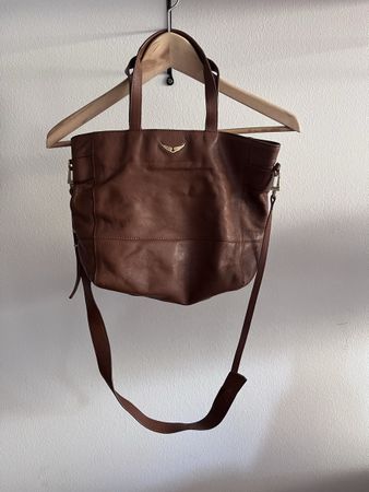 Sac Zadig & Voltaire XS Genesis en cuir cognac